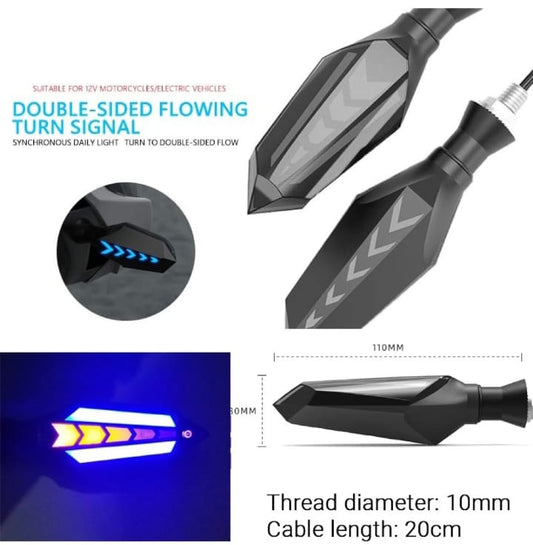 Bike Indicator Slide Arrow Running Style With Lava DRL Red - Yellow 4 Pcs Set HHC