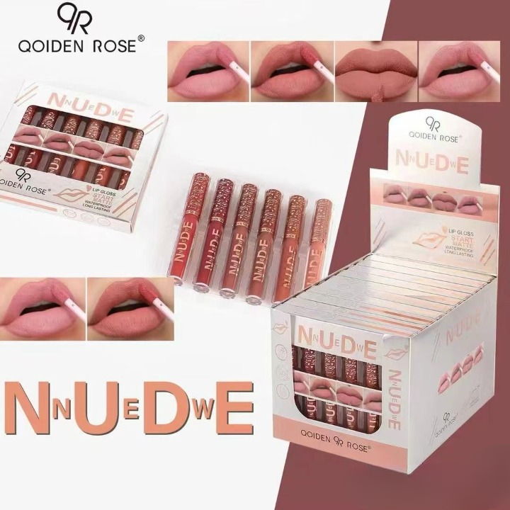 Pack of 6 Nude High Pigment Matte Lip Gloss HHC