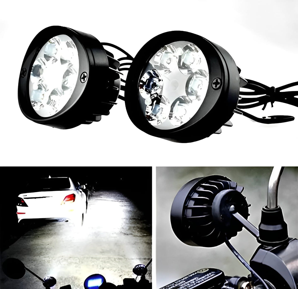 2 LED Headlight + Button Assist Lamps HHC