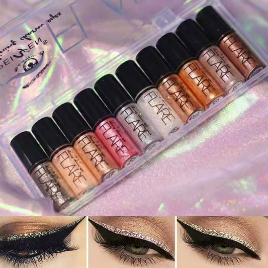 Pack of 6 Mocallure Metallic Shiny Waterproof Glitter Eyeshadow Liquid Eyeliner HHC