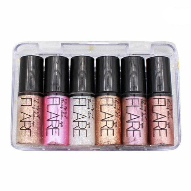 Pack of 6 Mocallure Metallic Shiny Waterproof Glitter Eyeshadow Liquid Eyeliner HHC