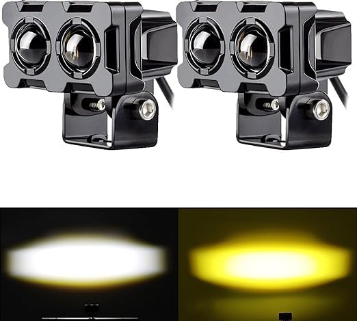 Motorcycle Robot Dual Colour LED Work & Driving Lights HHC