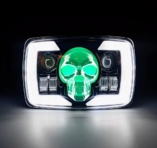 Skull Style Headlight with indicators Beam For Bike HHC