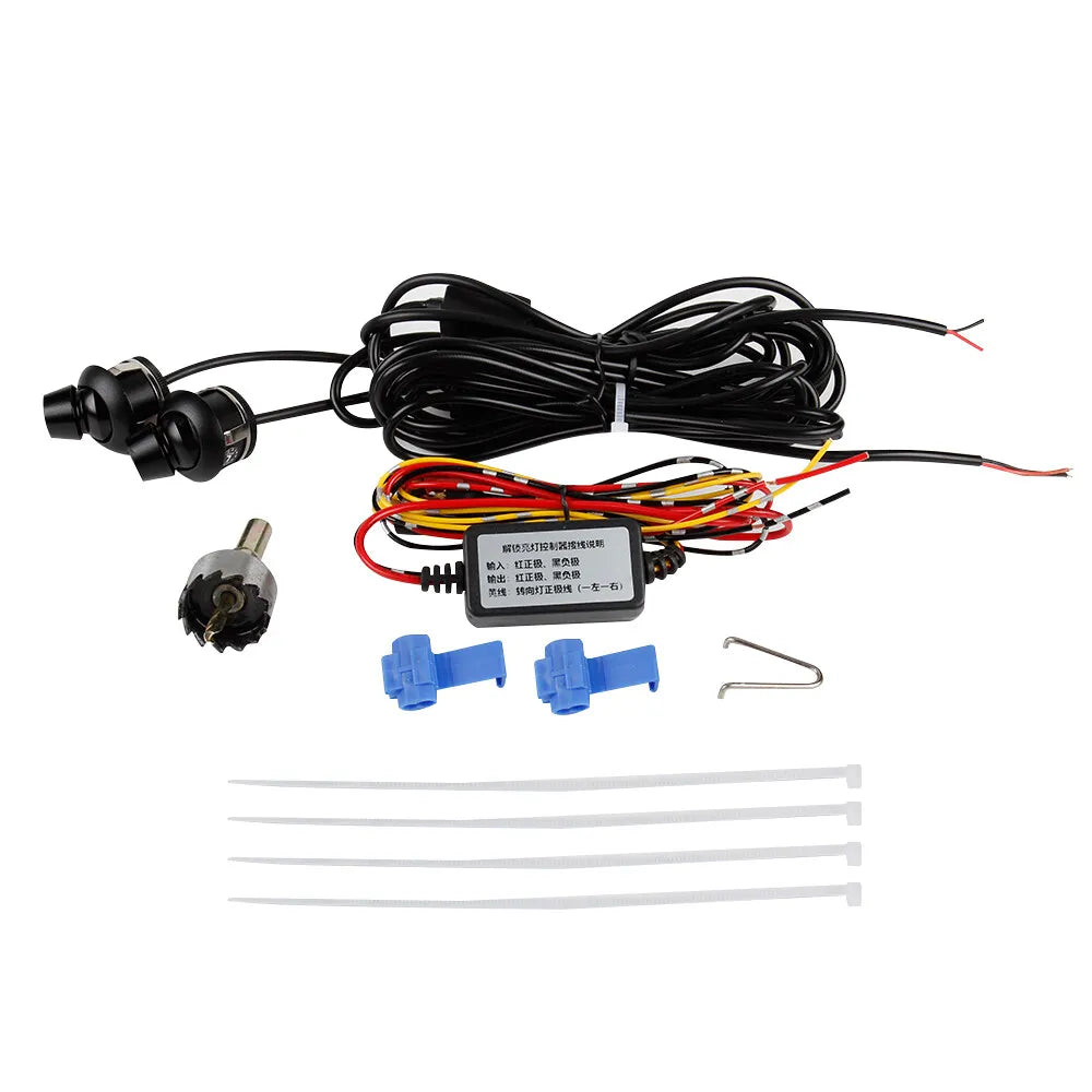 2 Pc Universal Car Rearview Mirror Side LED Angel Wing Light HHC