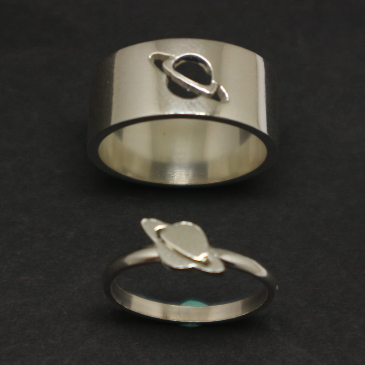 Planet Saturn Promise Couple Rings HHC