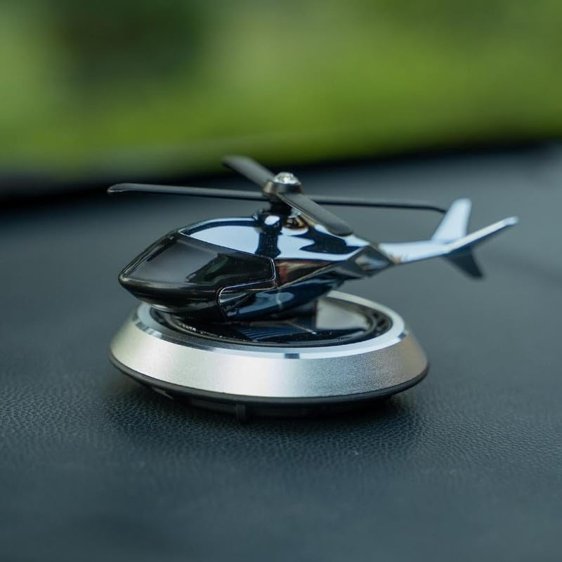 Solar Powered Car Aroma Diffuser Helicopter Air Freshener HHC