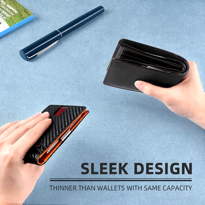RFID Money Clip Card Holder – Slim Wallet with 12 Card Slots HHC