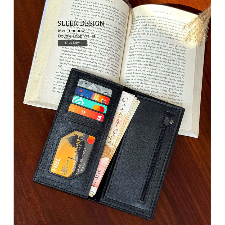 Rustic Finish Long Wallet with Vintage Texture Design HHC
