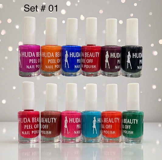 Huda Beauty Peel Off Nail Polish Set of 6 HHC
