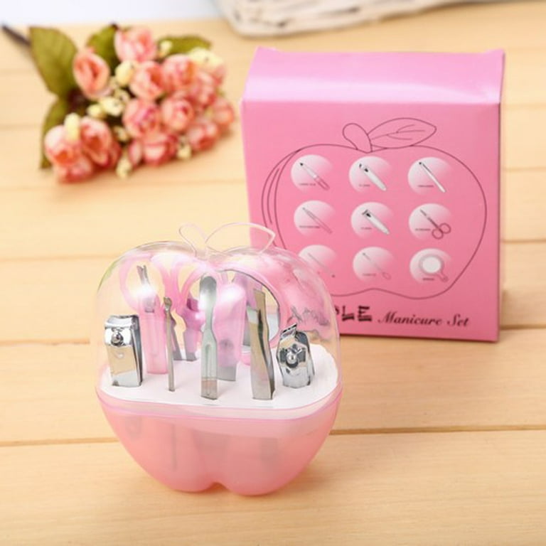 8 Pcs Apple Manicure Set ABS Plastic Mani Pedi Kit HHC
