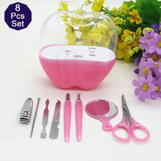 8 Pcs Apple Manicure Set ABS Plastic Mani Pedi Kit HHC