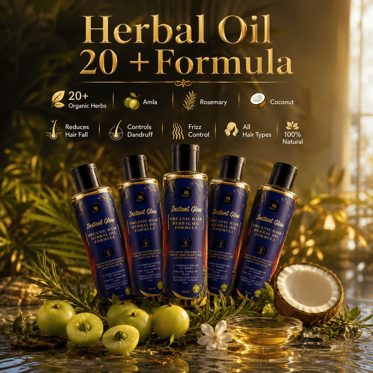 Instant Glow Herbal Oil 20+ Formula 120ml HHC