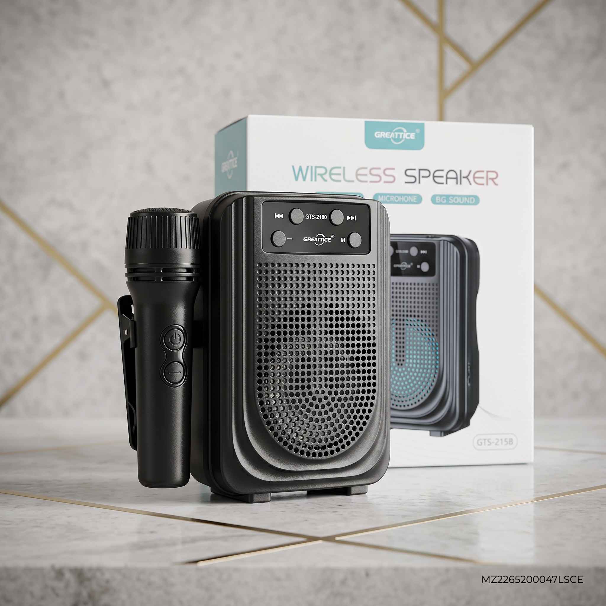 GTS-2158 Portable Wireless Bluetooth Speaker with Karaoke Microphone HHC