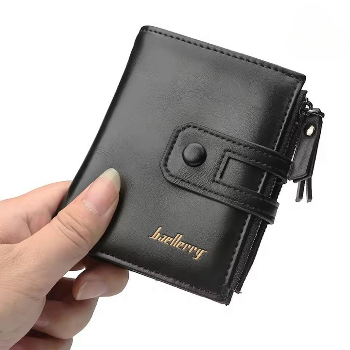 Buffalo Leather Trifold Wallet for Men – RFID Blocking Slim Card Holder with 11 Card Slots HHC