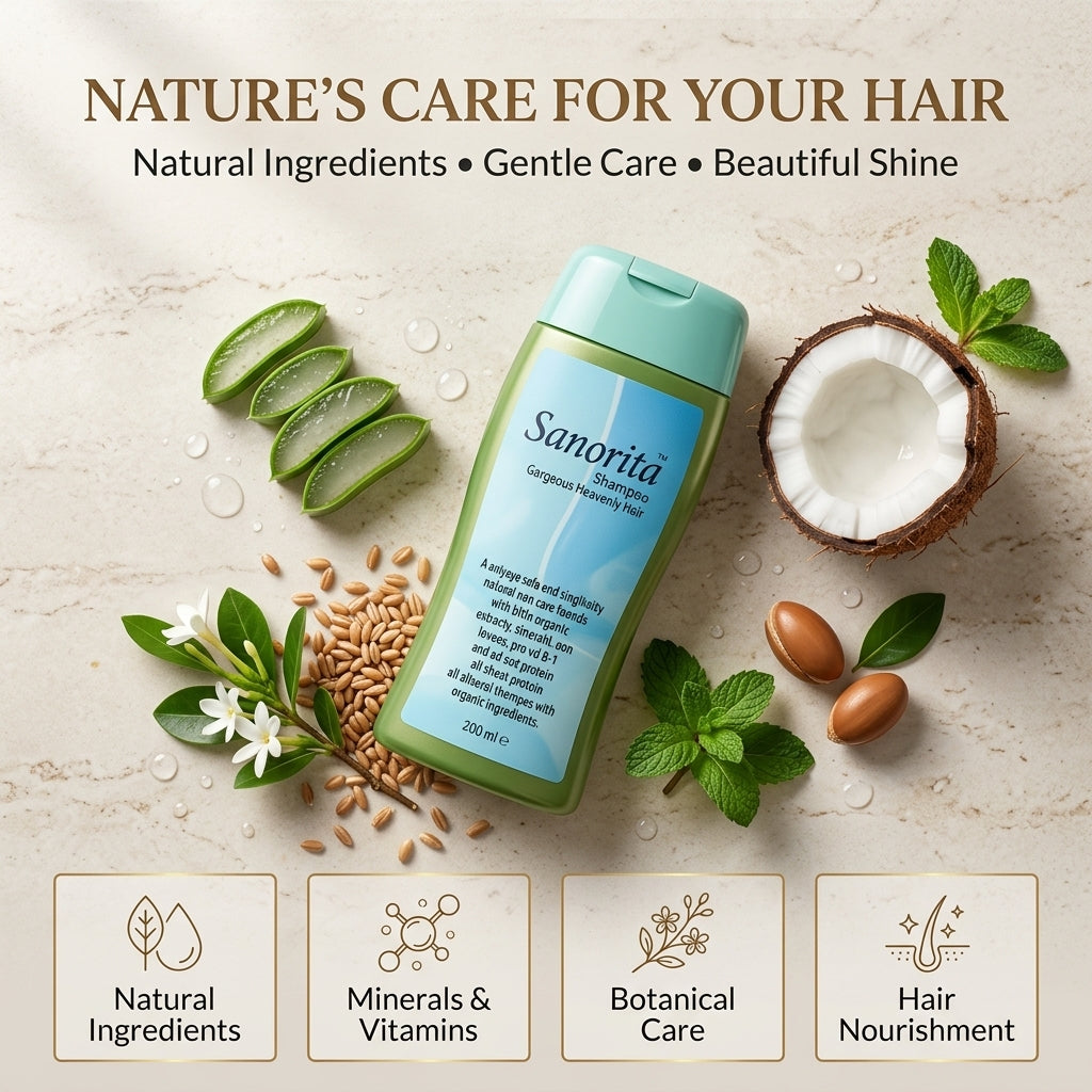 Sanorita Shampoo Natural Care For Gorgeous Heavenly Hair HHC