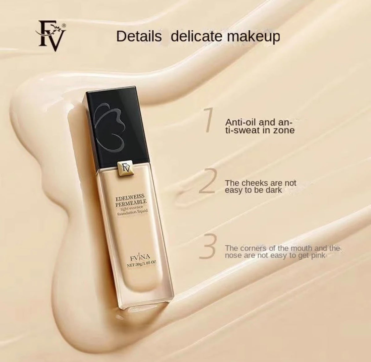 1 PCs FV Edelweiss Permeable Light Essence Foundation Liquid HHC