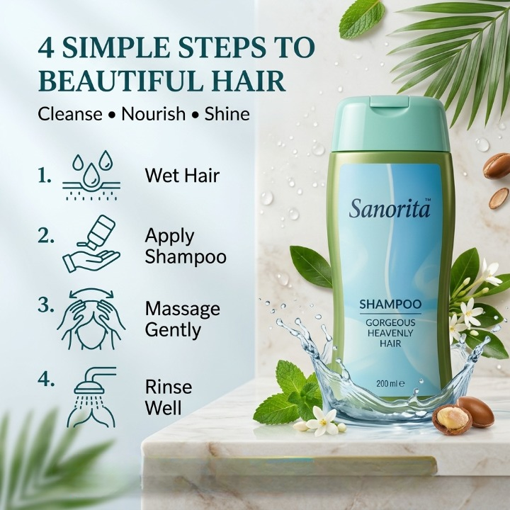 Sanorita Shampoo Natural Care For Gorgeous Heavenly Hair HHC