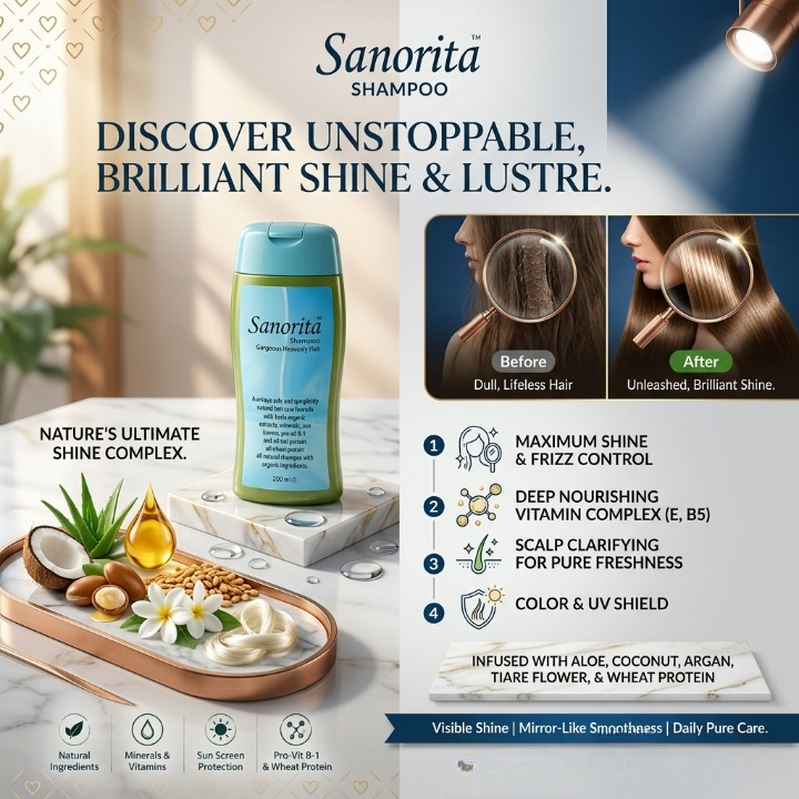 Sanorita Shampoo Natural Care For Gorgeous Heavenly Hair HHC