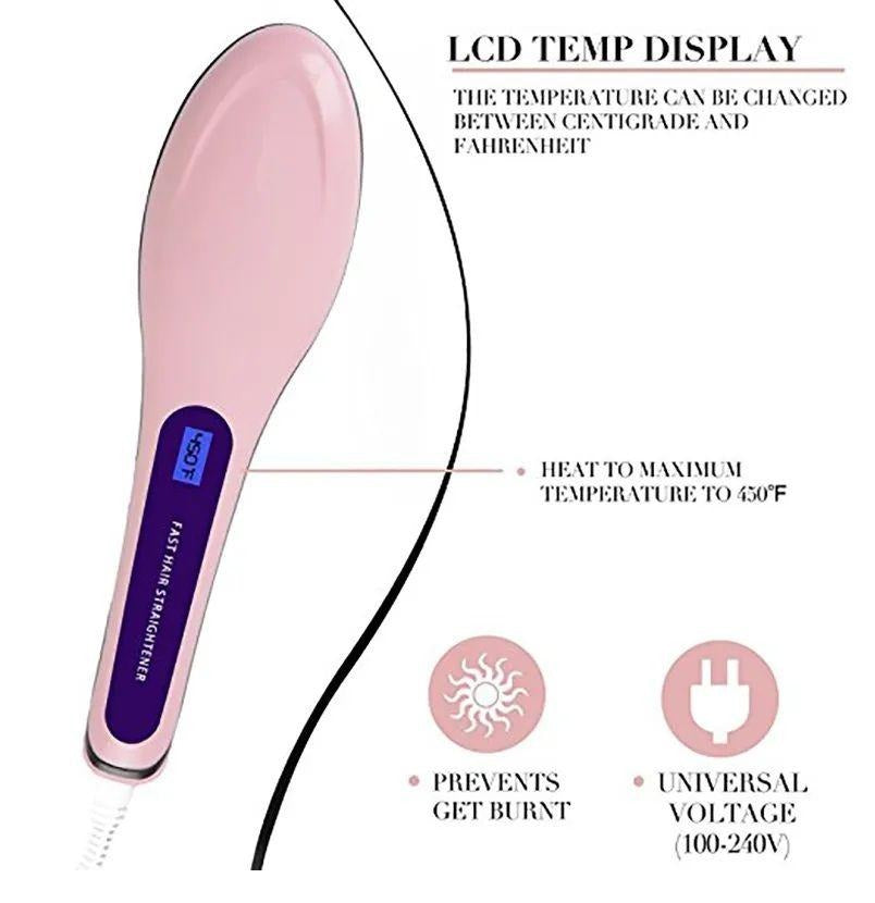 Digital Fast Brush Electric Hair Straightener ARDS