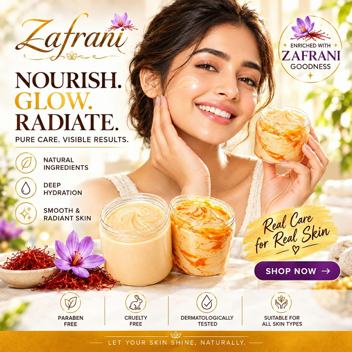 Zafrani Whitening Cream 200g | Skin Brightening & Nourishing Face Cream HHC