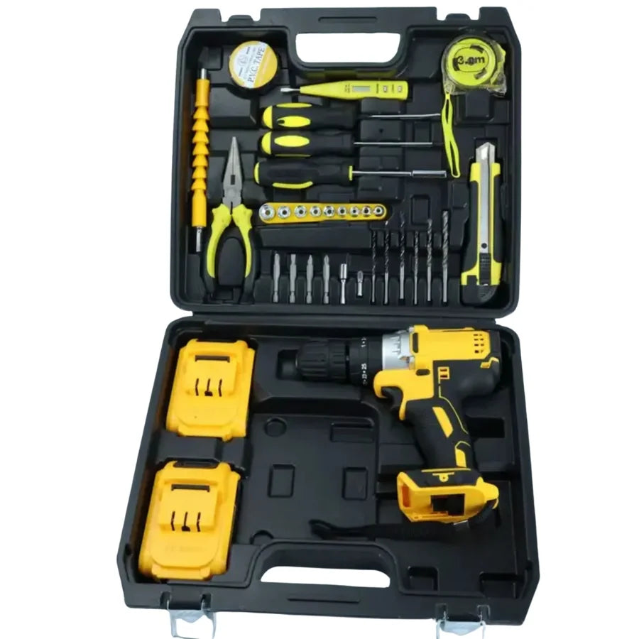 Cordless Drill Machine Kit with 2 Batteries & 26 Accessories YMDS