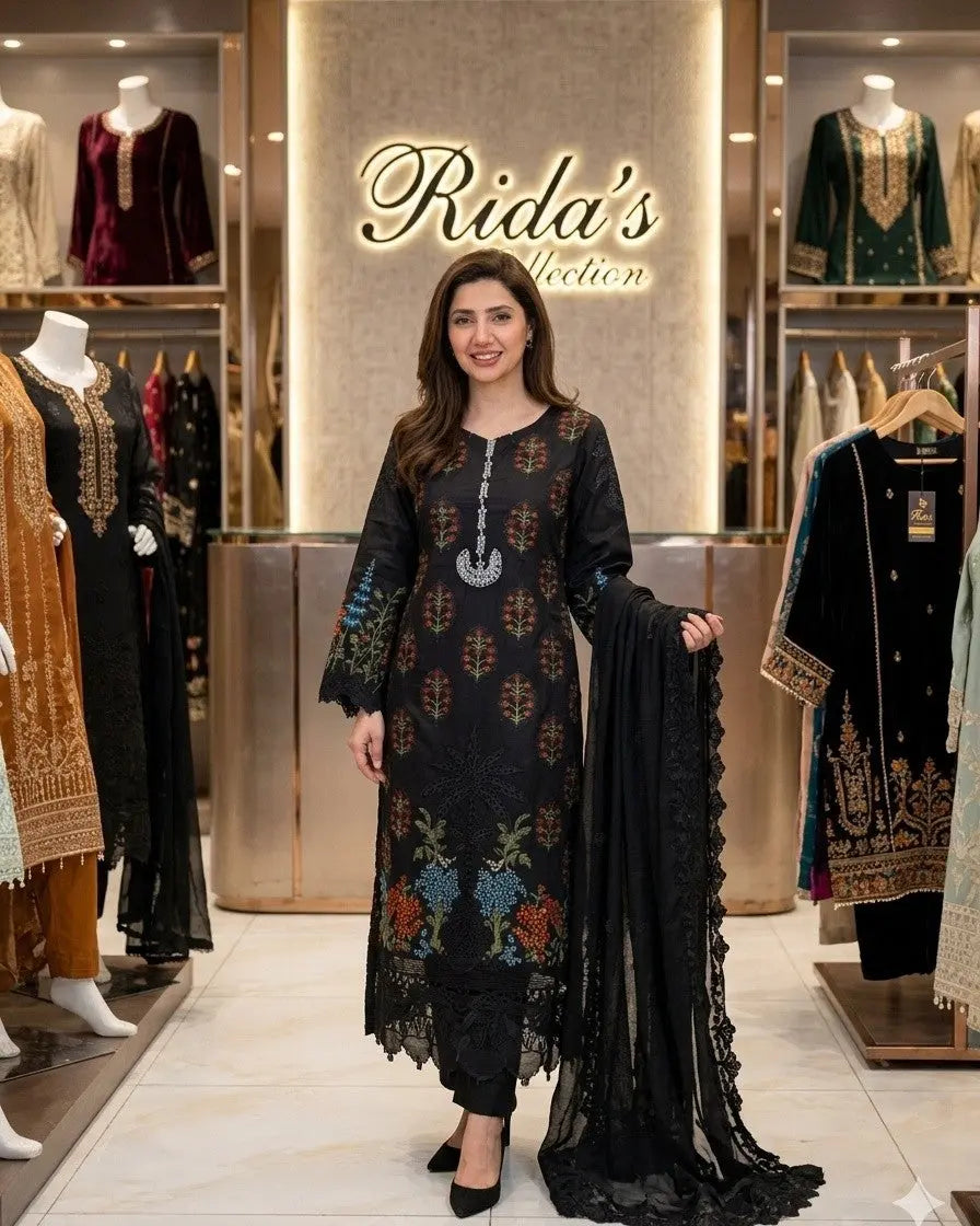 Maria b black lawn dress MR-601 Maysoon