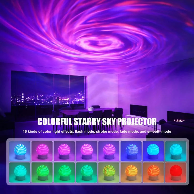 2-in-1 Ocean Wave Projector Light & Northern Aurora Lamp YMDS