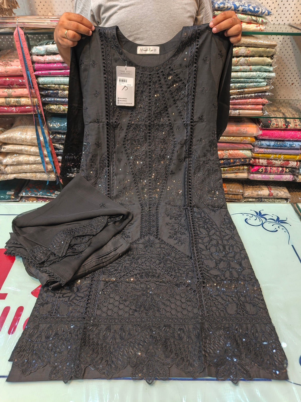Black color viscous embroidered dress 21 AB Kids