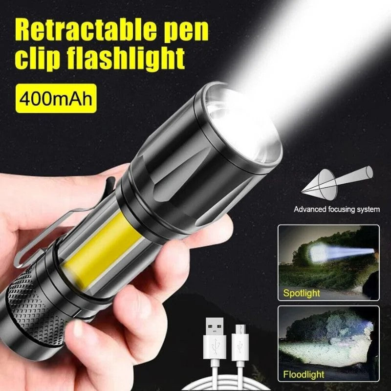 Metal COB Flashlight Torch YMDS