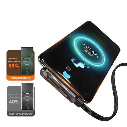 USB-C Fast Charging Cable with Foldable Phone Stand YMDS