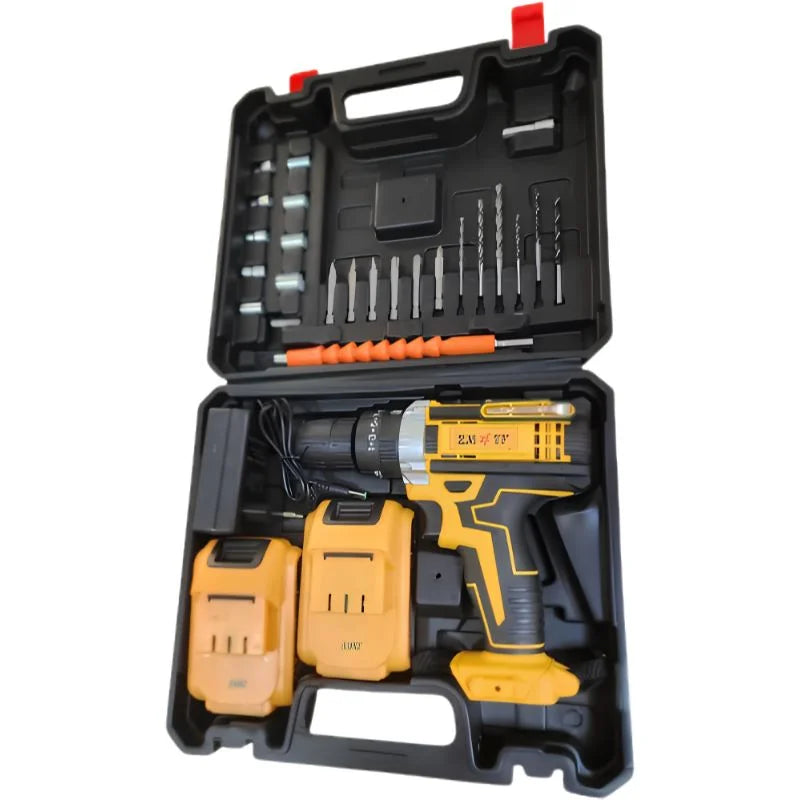 Cordless Drill Machine Kit with 2 Batteries & 26 Accessories YMDS
