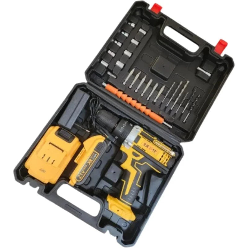 Cordless Drill Machine Kit with 2 Batteries & 26 Accessories YMDS