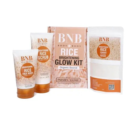 Pack of 3 BNB Rice Extract Bright & Glow Kit Golden Cap with box ARDS
