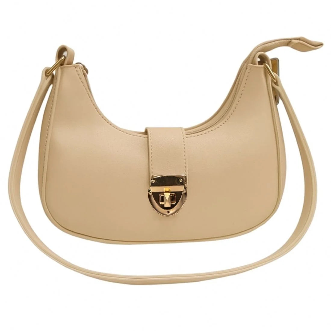 Crescent Leather Luxury Shoulder Bag for Women | Skin Color YMDS