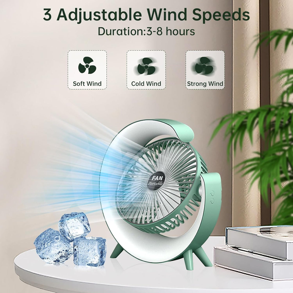Colorful USB Rechargeable Desktop Fan YMDS