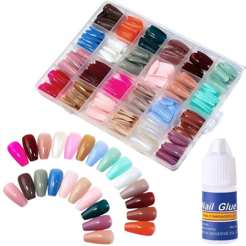 Multicolor Acrylic Artificial Nails Kit YMDS