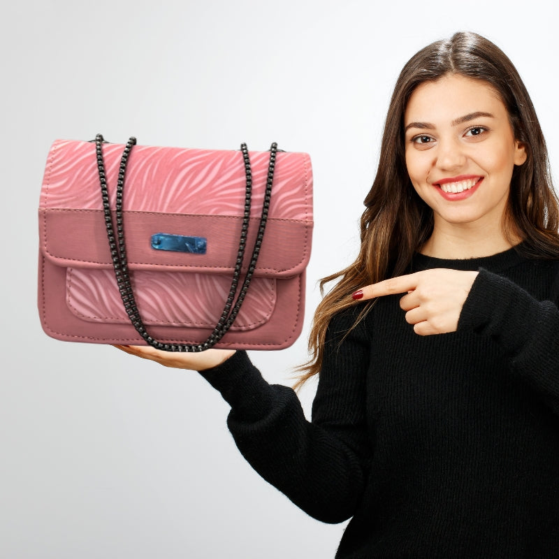 Luxury Women’s Shoulder Bag in Pink Faux Leather for Casual, Work, and Formal Use YMDS