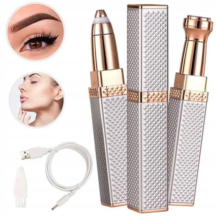 2-in-1 Flawless Facial Hair Remover & Eyebrow Trimmer White YMDS