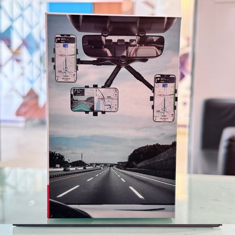 360° Rotatable & Retractable Rearview Mirror Phone Holder YMDS
