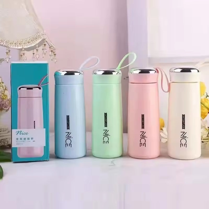 Nice Bottle | 400ml Mini Flask Glass Water Bottle with Vacuum Insulation YMDS