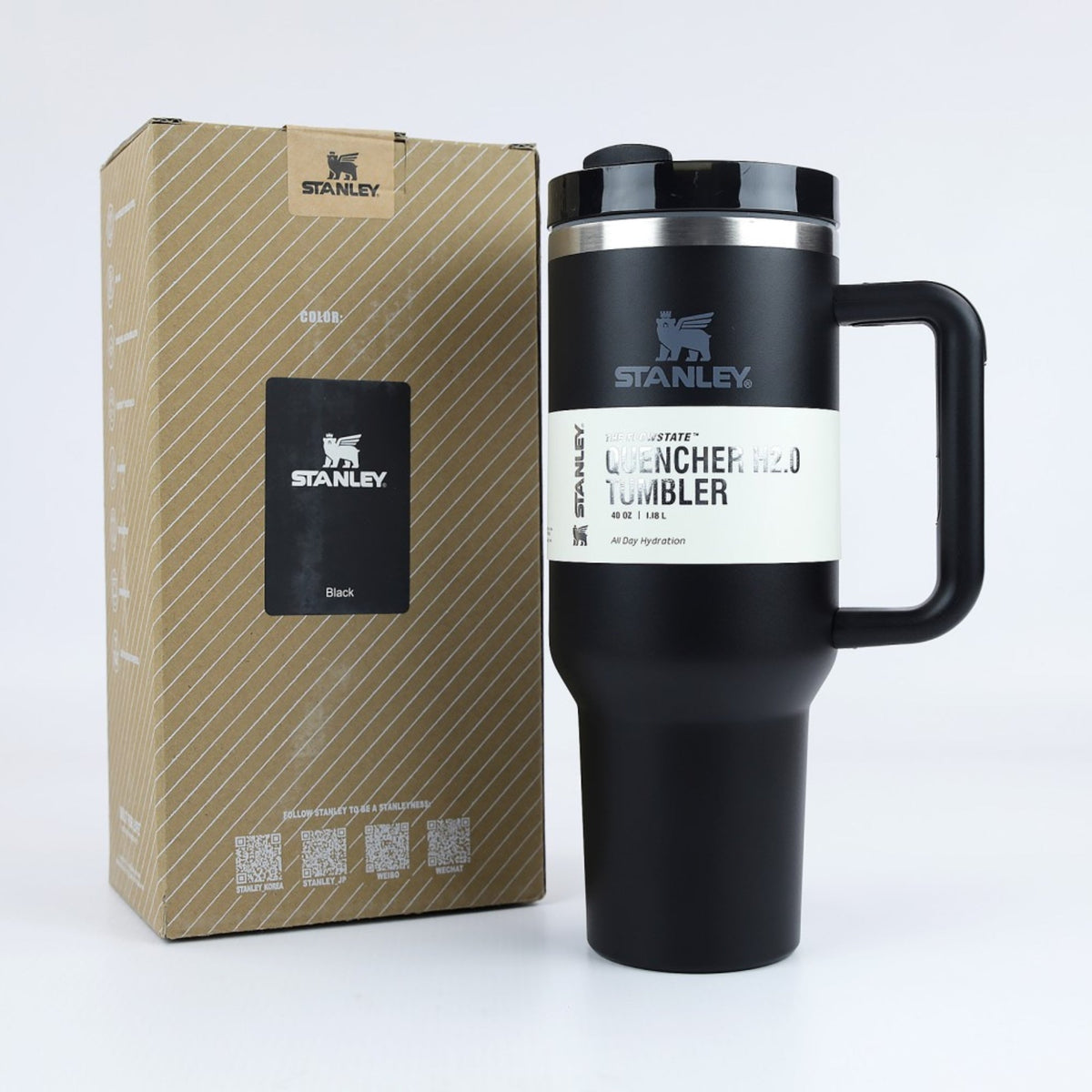 Black Stanley 40 Oz Stainless Steel Tumbler | Leak-Proof Vacuum Insulated Travel Mug | Hot & Cold YMDS