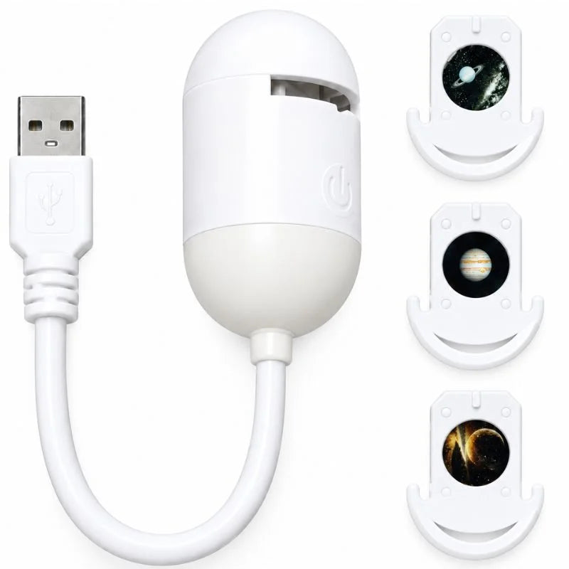 Galaxy Starry Sky Lamp Box | 2-in-1 Projector Night Light with 3 Projection Lenses YMDS