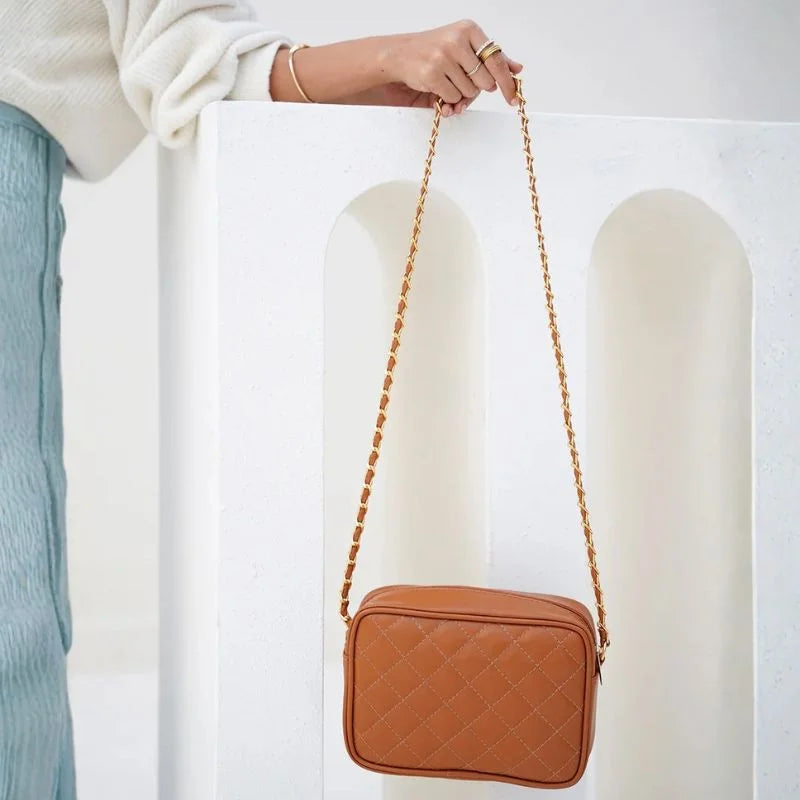 Brown Leather Handbag for Girls & Women YMDS