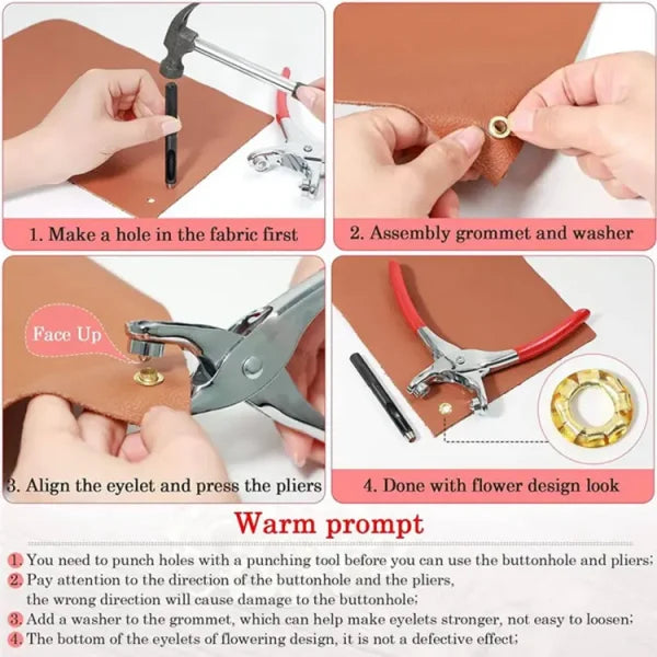 Metal Hand Press Tich Button Fixer Machine with 25 Snap Buttons YMDS