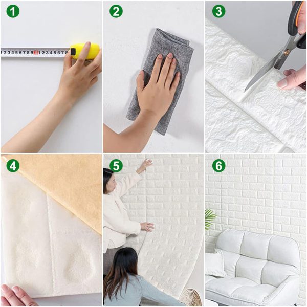 3D White Brick Wall Stickers YMDS