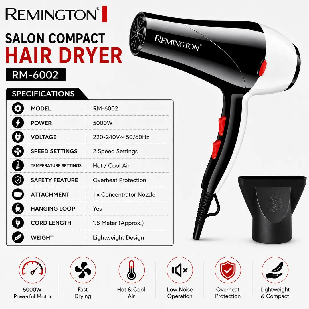 Remington Hair Dryer RM-6002 HHC