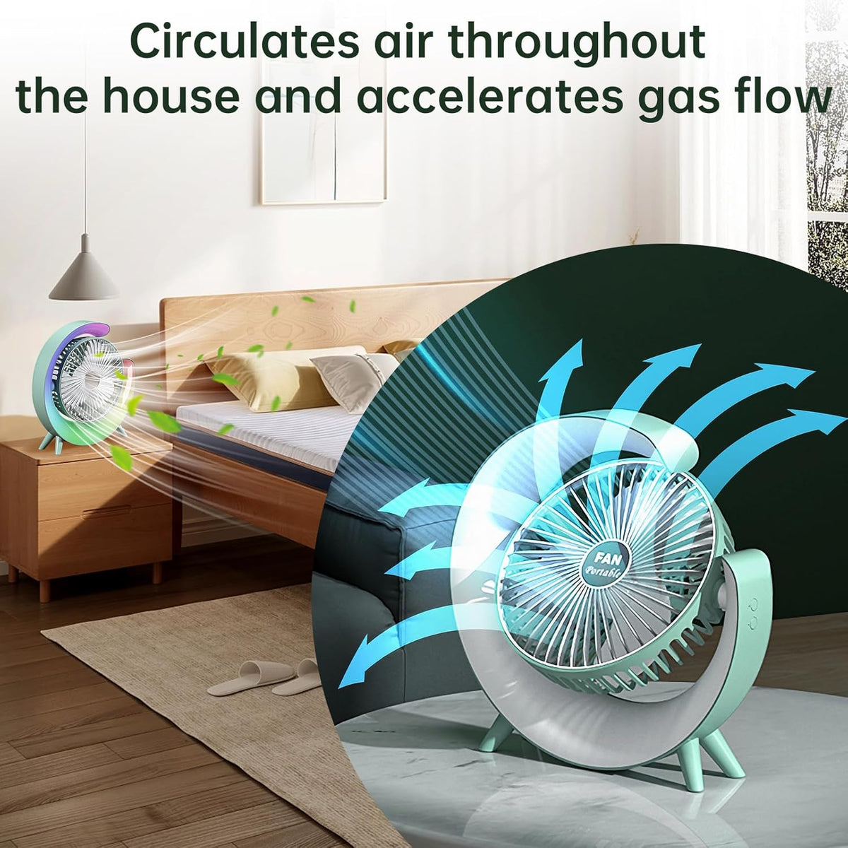 Colorful USB Rechargeable Desktop Fan YMDS