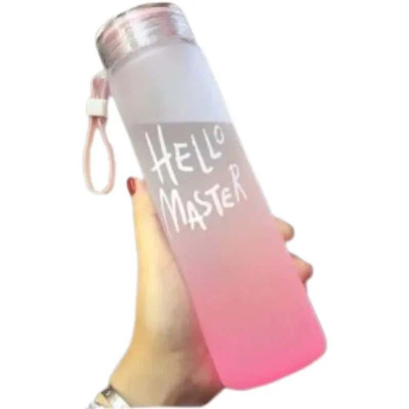Pink Frosted Glass Water Bottle YMDS
