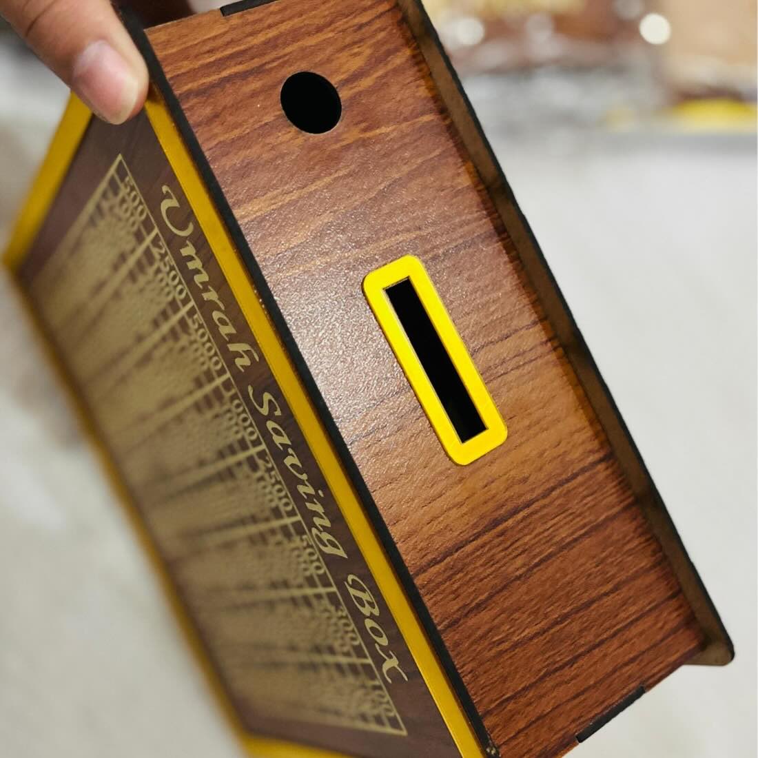 Umrah Saving Box – Premium Wooden YMDS