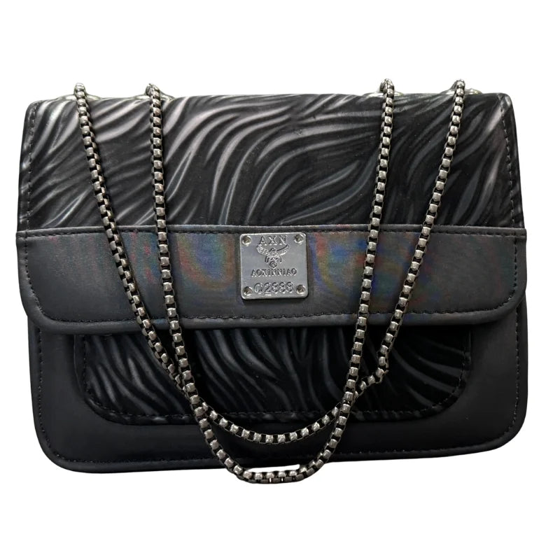 Luxury Women’s Shoulder Bag in Charcoal Black Faux Leather for Casual, Work, and Formal Use YMDS